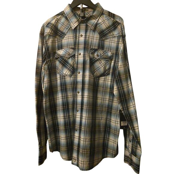 NWT Moon Shine Spirit Brad Paisely L Regular Fit Western Pearl Snap Rockabilly - Picture 1 of 10